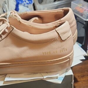 Blush Pink Leather SneakersCommon Projects Achilles Size 10 Camel Brown Low-Top